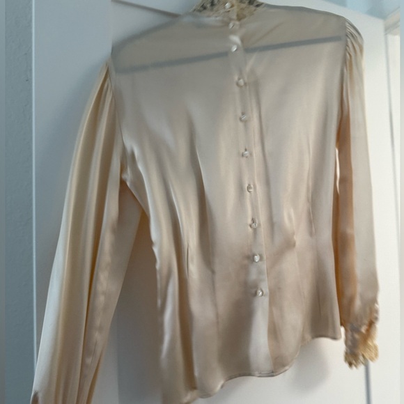 Vintage RALPH LAUREN Blue Label Lace Long Sleeve Blouse Size 6 - Picture 10 of 14